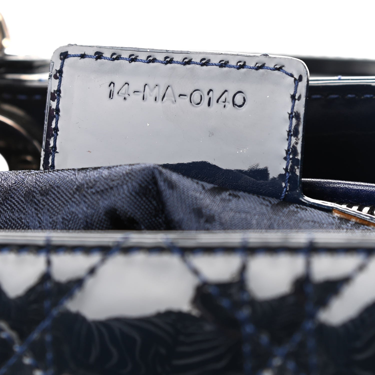 Christian Dior Patent Cannage Medium Lady Dior Navy Blue 7 of 11