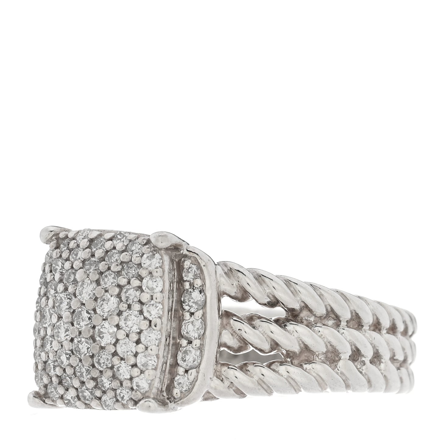 Sterling Silver Diamond 10mm Petite Wheaton Ring 51 5.75