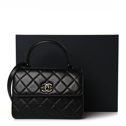 Chanel Lambskin Quilted Small Trendy CC Dual Handle Flap Bag So Black 10 of 10