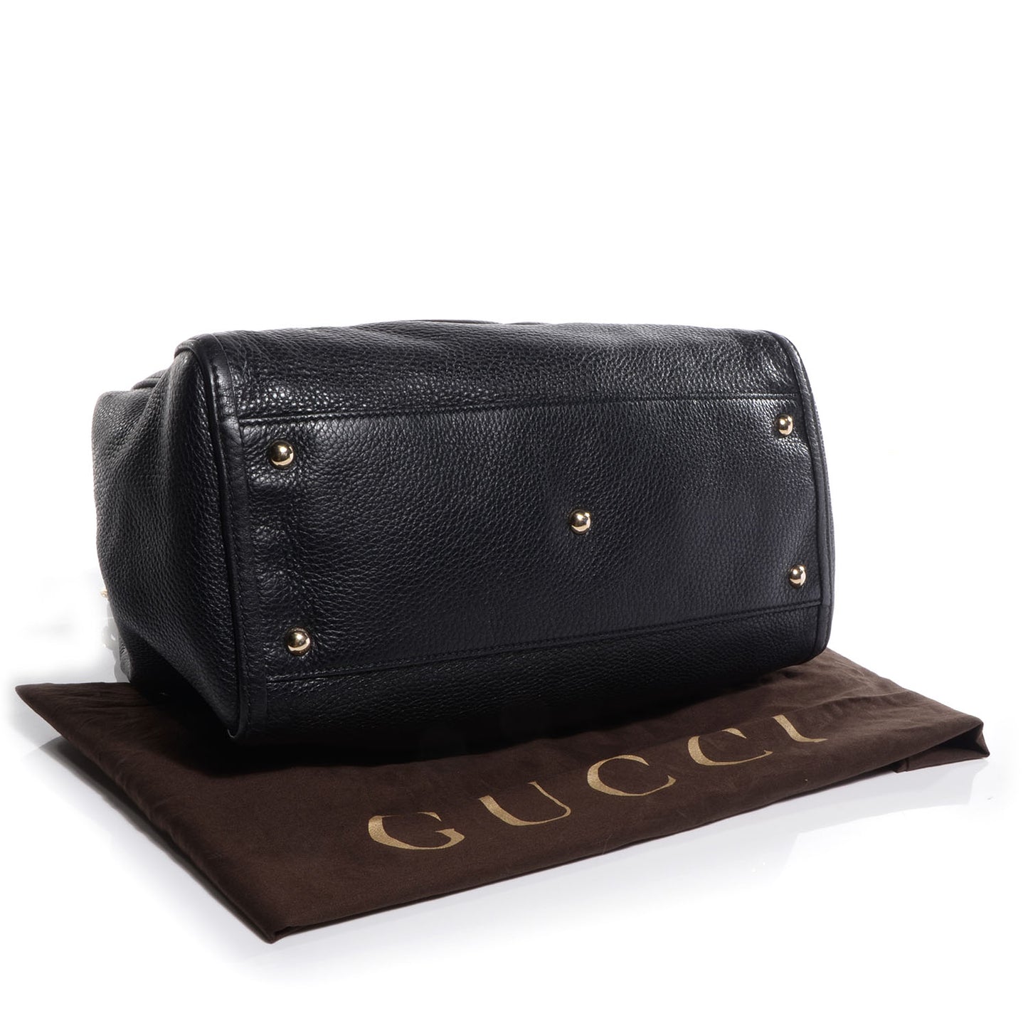 Pebbled Calfskin Medium Soho Shoulder Bag Black