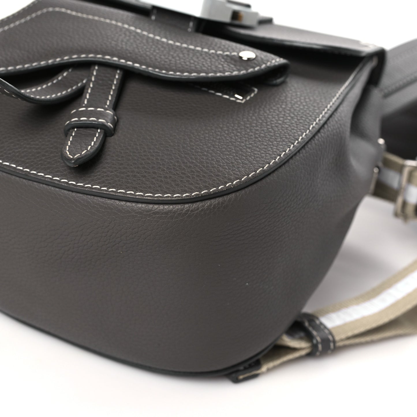 Grained Calfskin Mini Gallop Sling Bag Grey