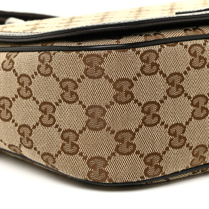 Gucci Monogram Flap Messenger Bag Beige Dark Brown 9 of 10