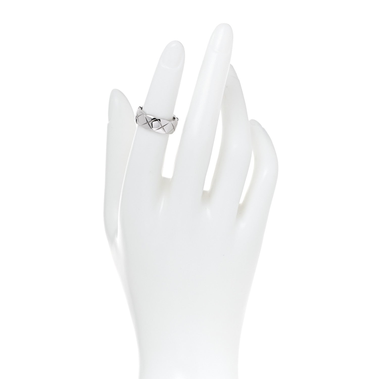Chanel 18K White Gold Small Coco Crush Ring 49 5 2 of 5