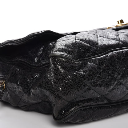 Chanel Crumpled Grained Calfskin Quilted Large Shiva Flap Black 8 of 12