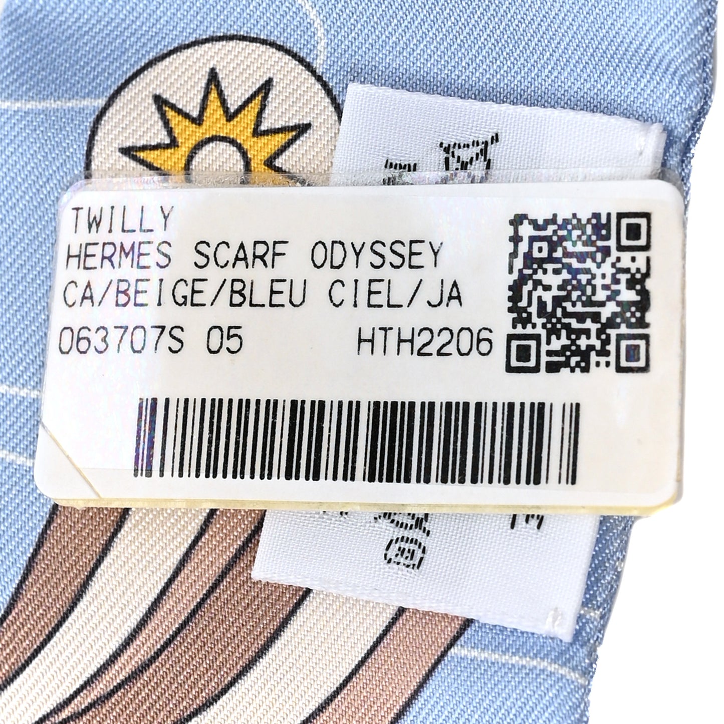 Silk Odyssey Twilly Beige Bleu Ciel Jaune Vif