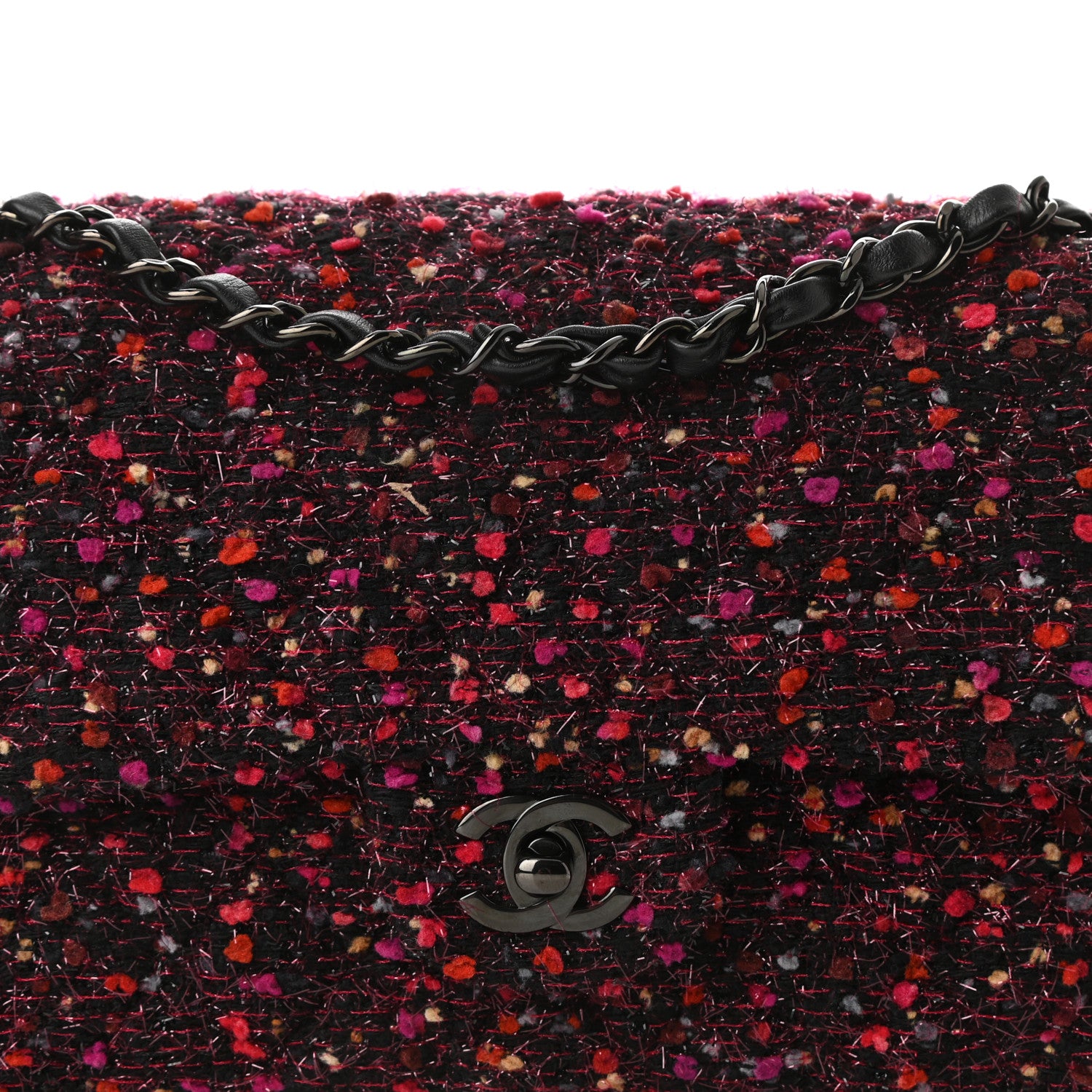 Chanel Tweed Quilted Medium Double Flap Multicolor 8 of 10