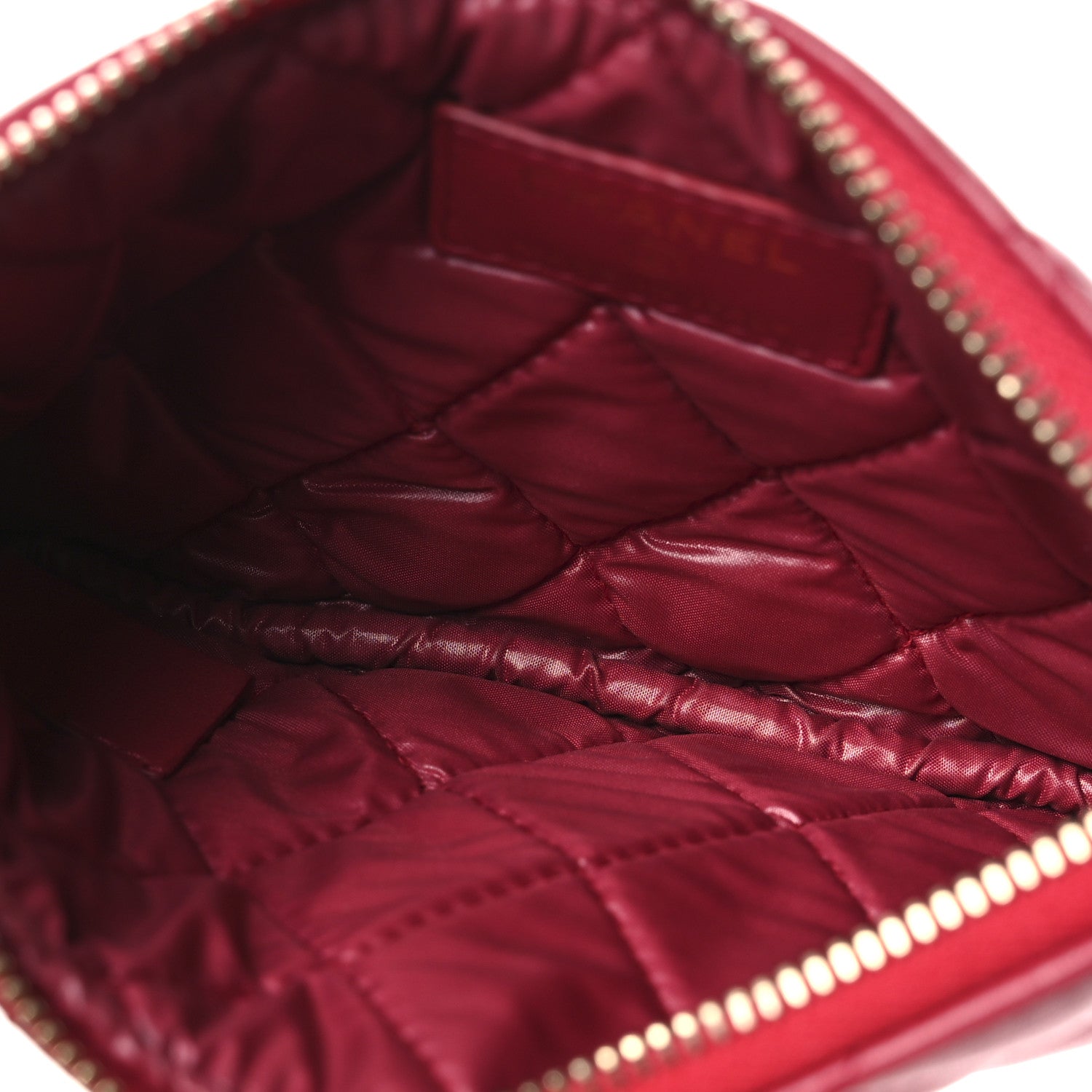 Chanel Lambskin Quilted Small Cosmetic Case Dark Pink 5 of 9