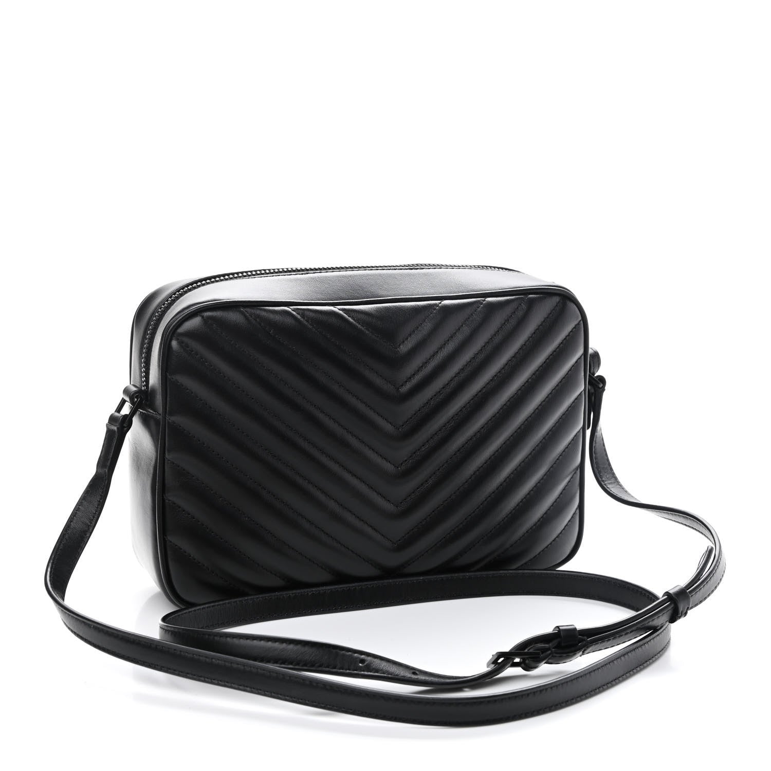 Saint Laurent Calfskin Matelasse Monogram Lou Camera Bag Black 3 of 10