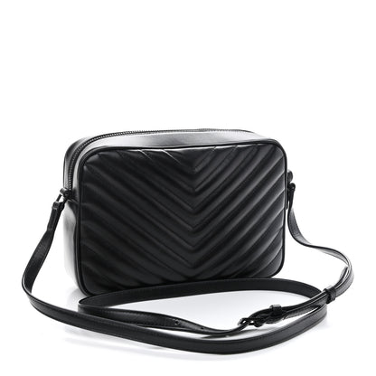 Saint Laurent Calfskin Matelasse Monogram Lou Camera Bag Black 3 of 10