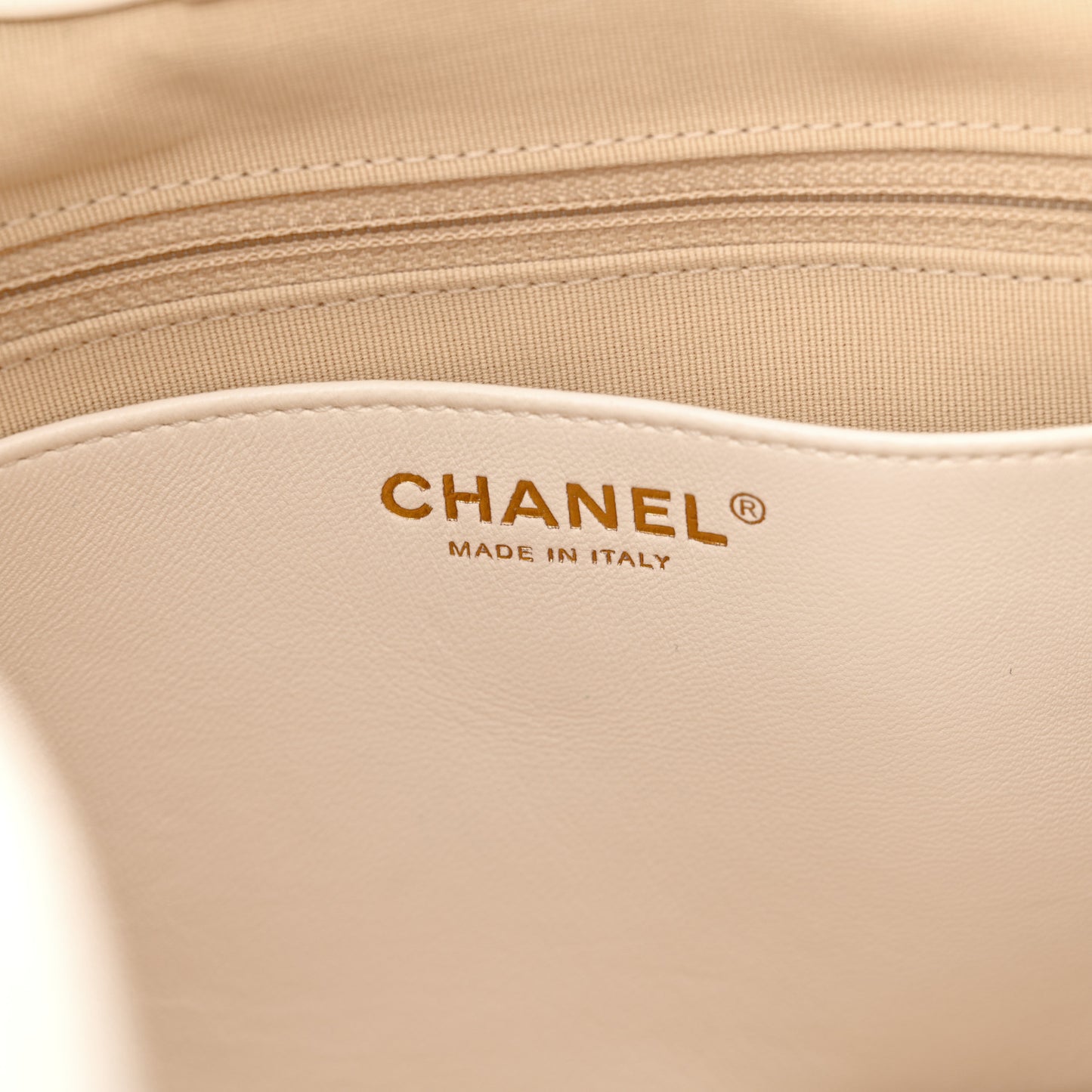 Lambskin Quilted Large CC Funky Town Hobo White