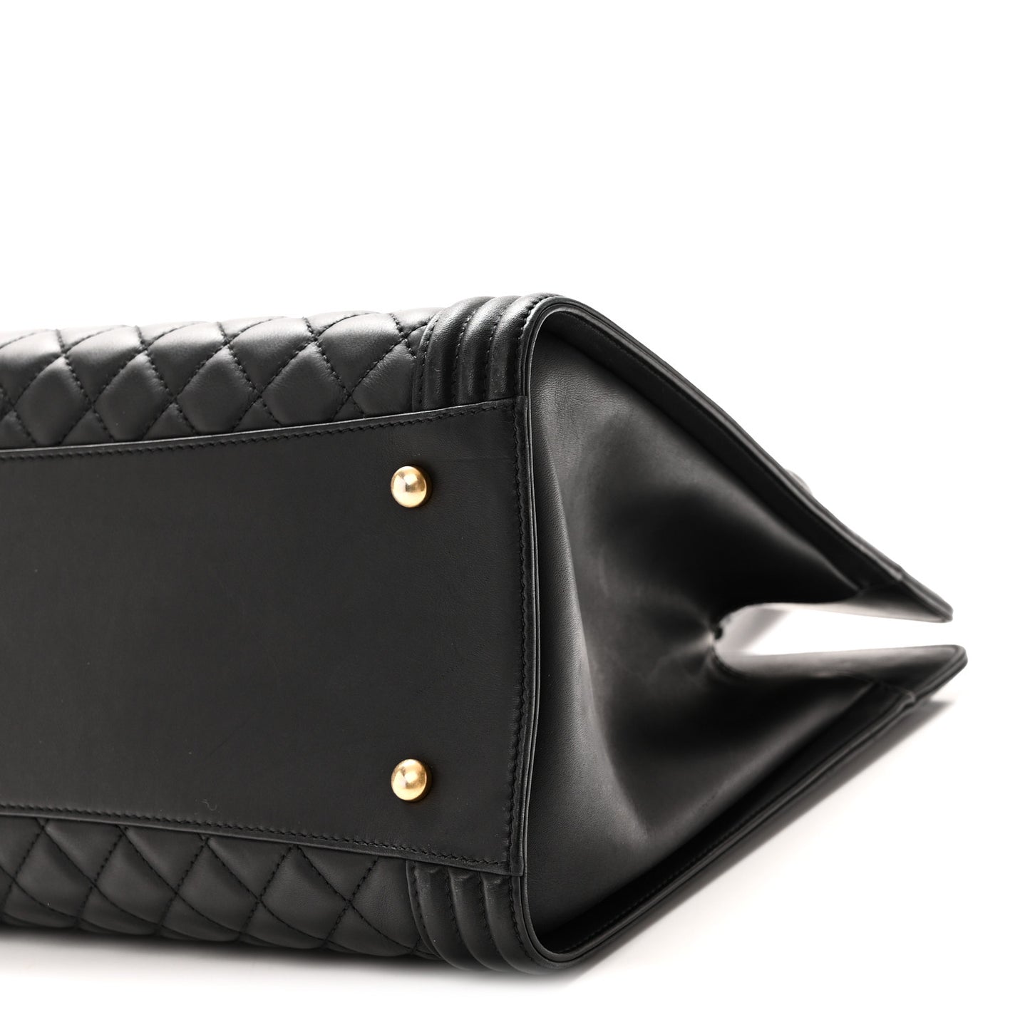 Calfskin Quilted Boy Shopping Tote Black