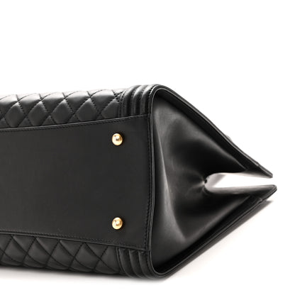 Chanel Calfskin Quilted Boy Shopping Tote Black 10 of 10