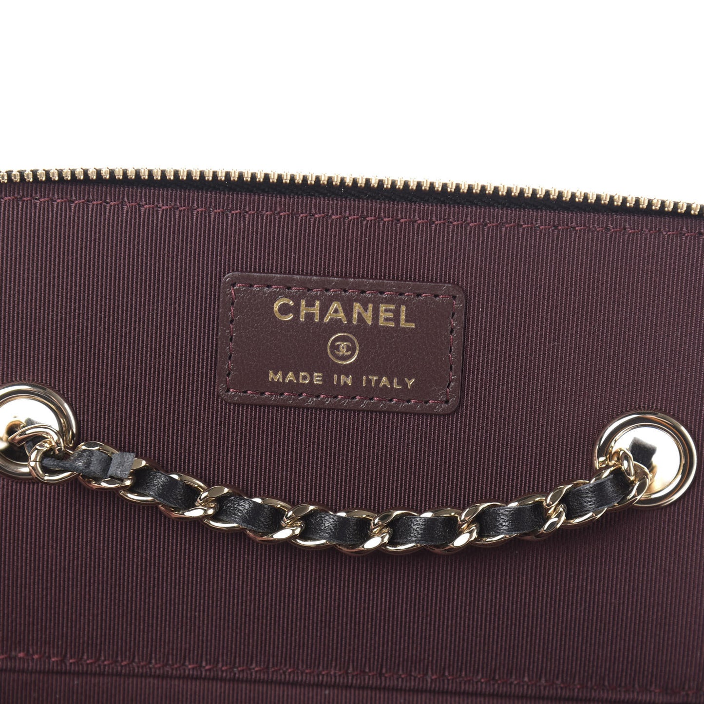 Lambskin Quilted Small Vanity Case With Chain Black
