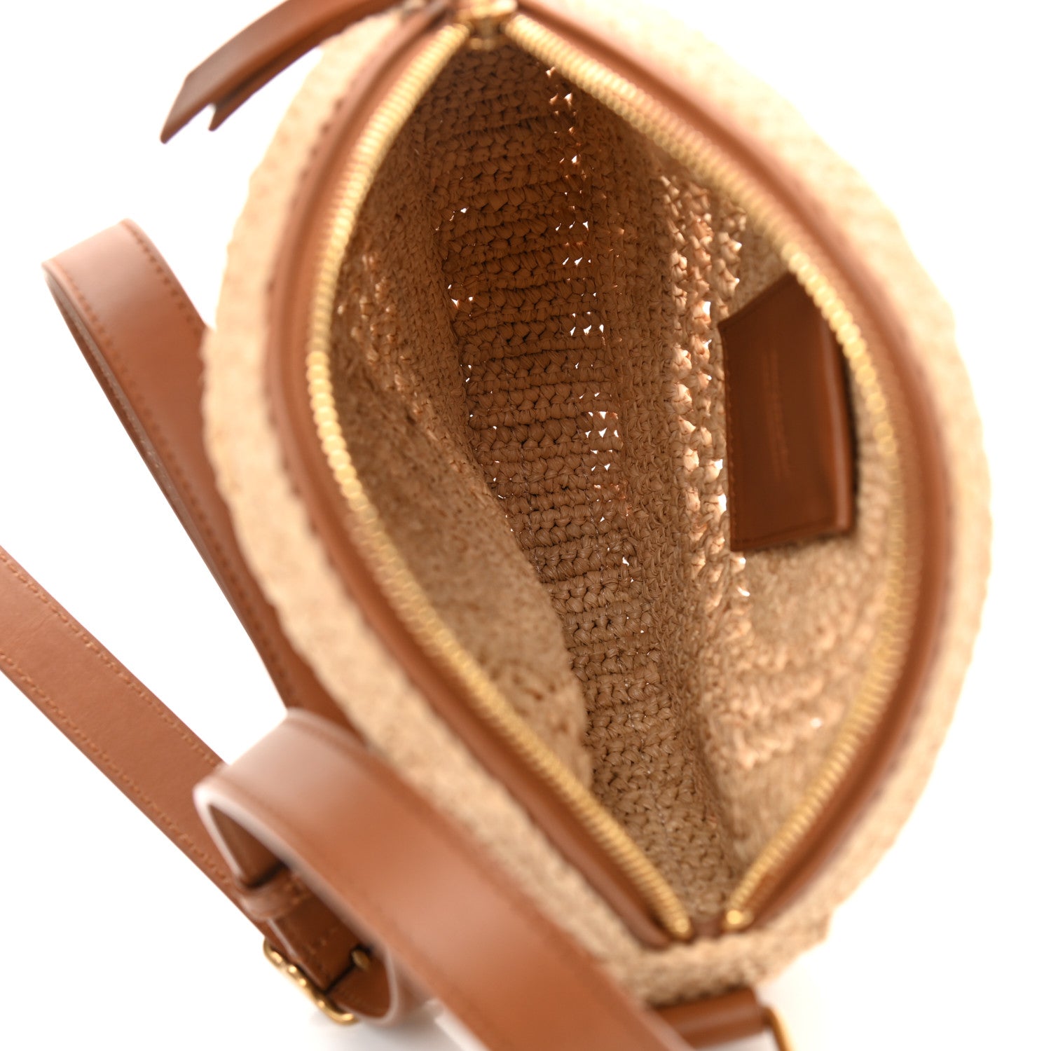 Saint Laurent Raffia Sac Round Naturel 5 of 10