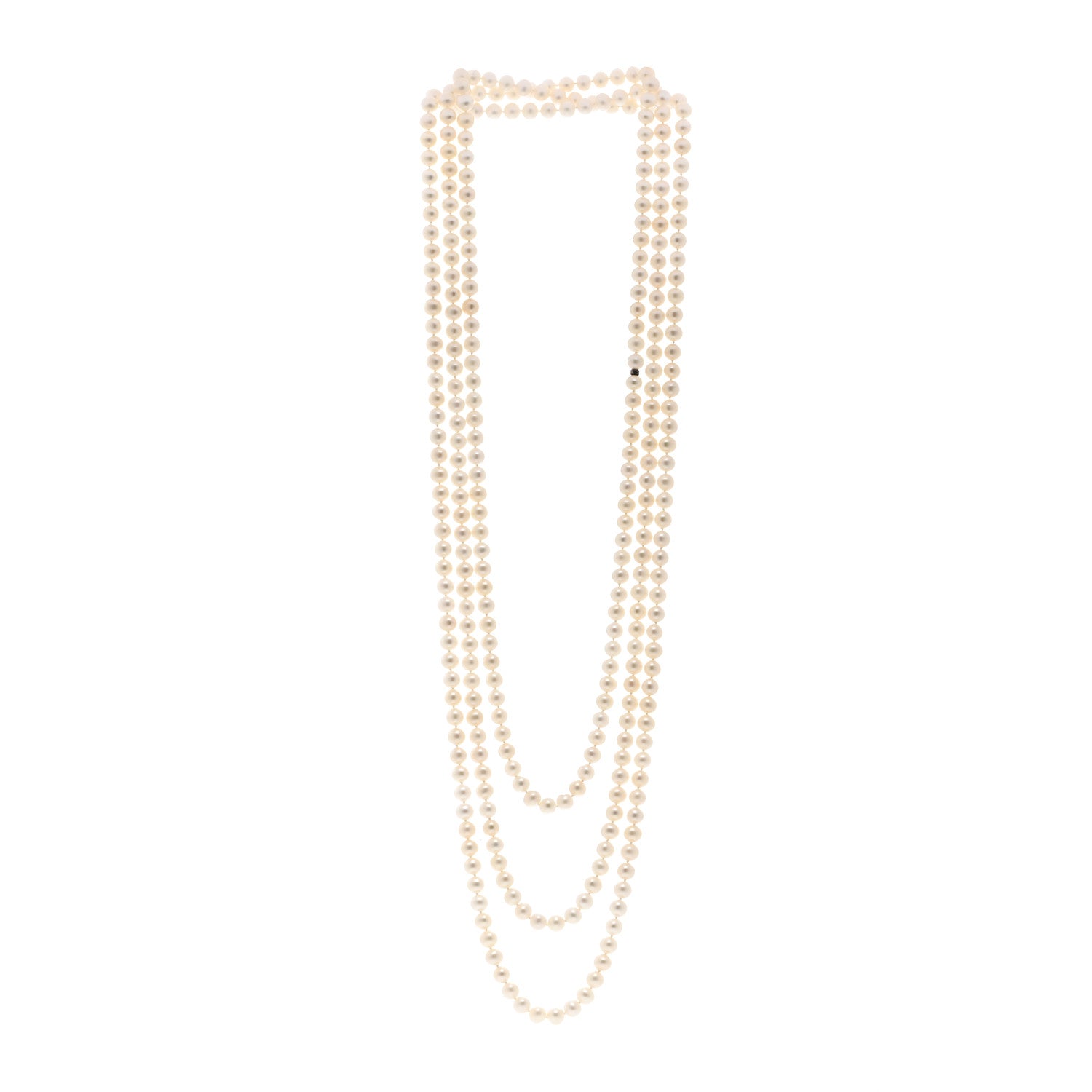 Tiffany Sterling Silver Pearl 7.5-8mm Ziegfeld Strand Necklace 96" 3 of 5