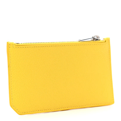Saint Laurent Grained Calfskin 5 Fragments Zip Pouch Card Holder Sunflower 3 of 7