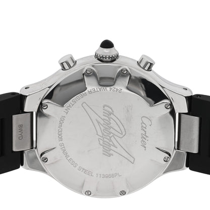 Cartier Stainless Steel Rubber 38mm Must 21 Chronoscaph Quartz Watch Black 4 of 4