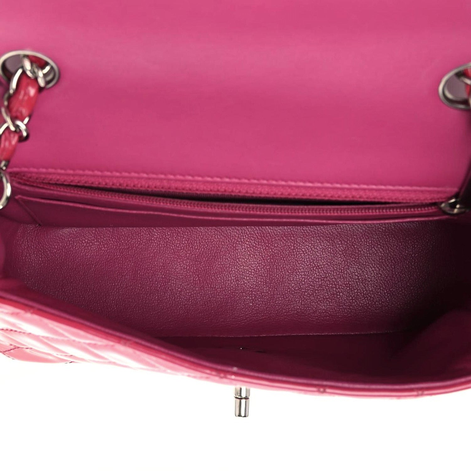 Chanel Patent Calfskin Quilted Mini Rectangular Flap Pink 4 of 16