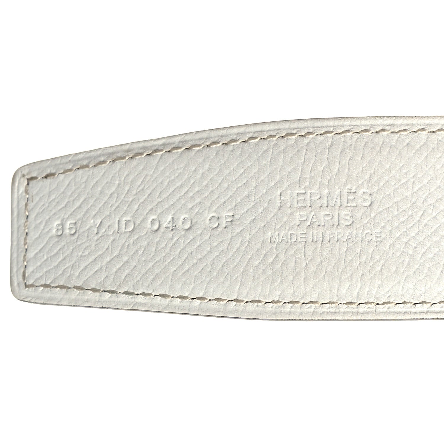 Hermes Swift Epsom 32mm H Belt 85 34 White Etoupe 5 of 6