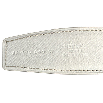 Hermes Swift Epsom 32mm H Belt 85 34 White Etoupe 5 of 6
