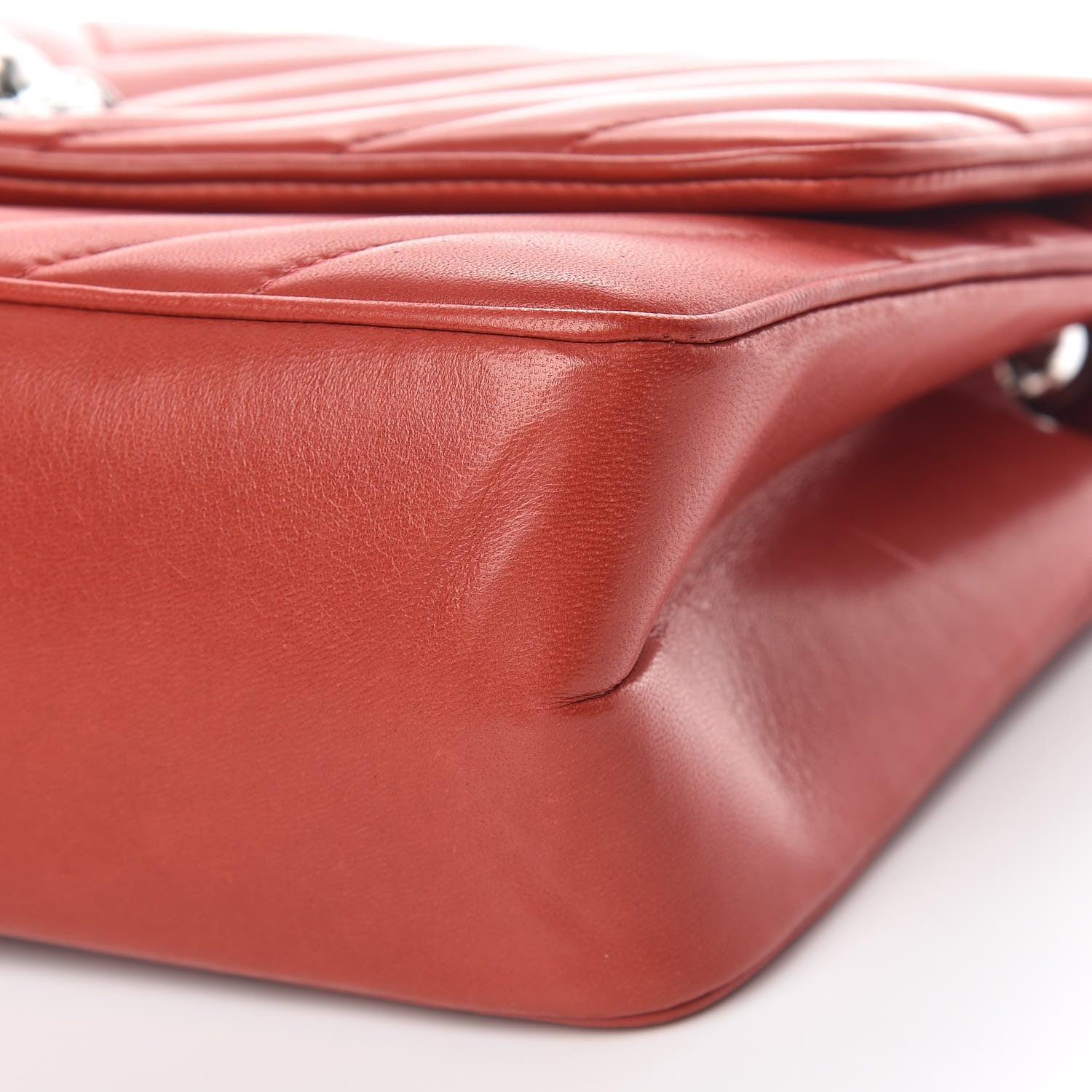 Chanel Lambskin Chevron Jumbo Leo Lion Flap Dark Red 7 of 12