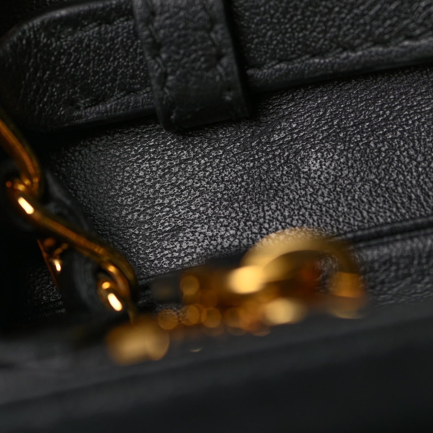 Soft Calfskin Quilted Chain Wallet Black