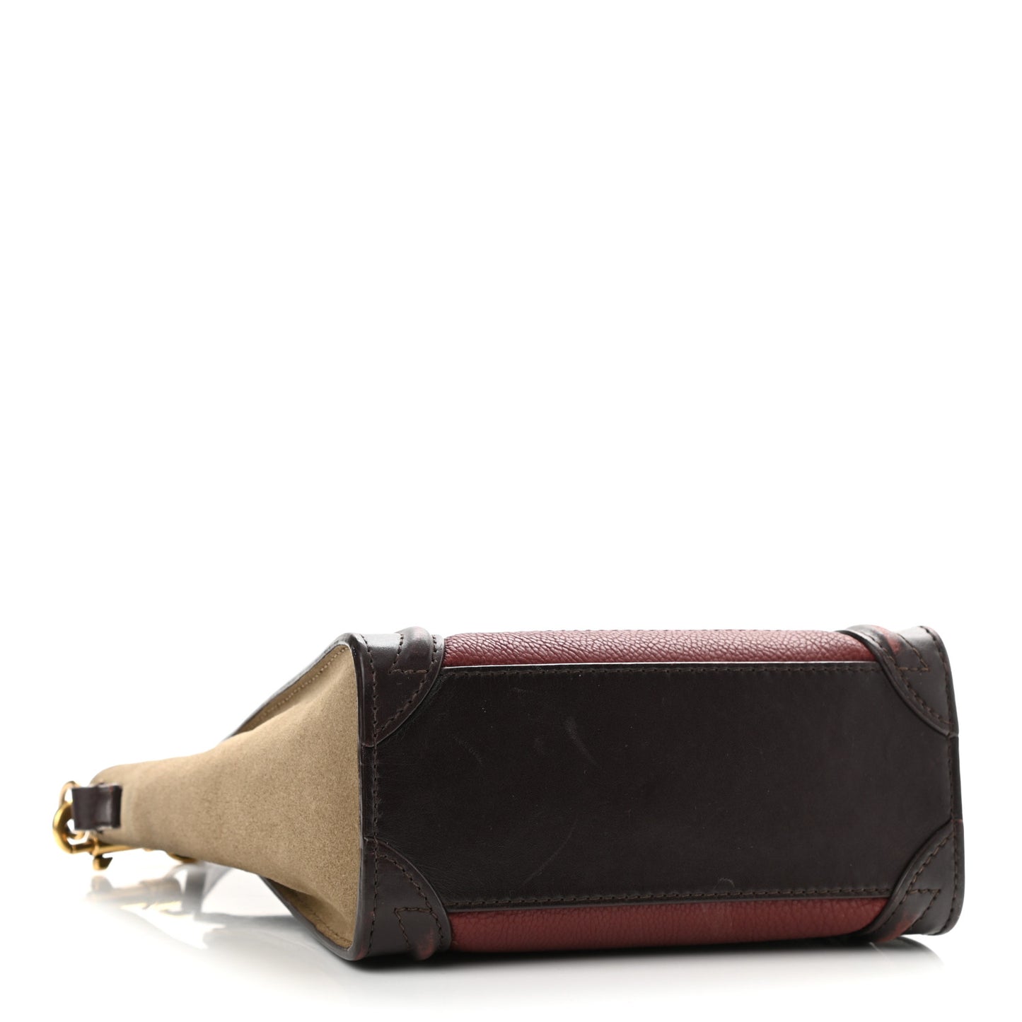 Calfskin Suede Nano Tri-Color Luggage Burgundy