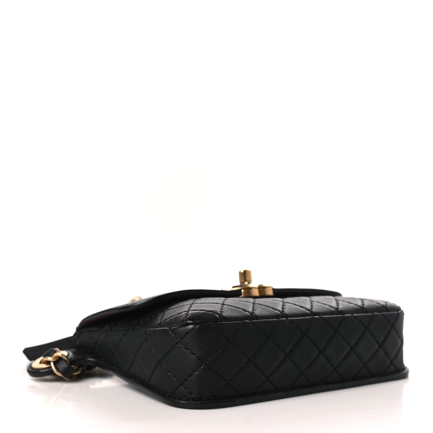 Calfskin Quilted Waist Bag With Coin Purse Black