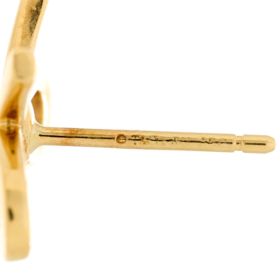 18K Yellow Gold Bow Earrings