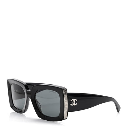 Chanel Acetate Rectangle Sunglasses 5435 Black 1 of 7