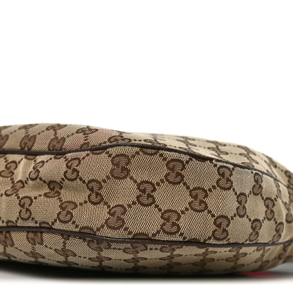 Gucci Monogram Web Medium Half Moon Hobo Dark Brown 10 of 11