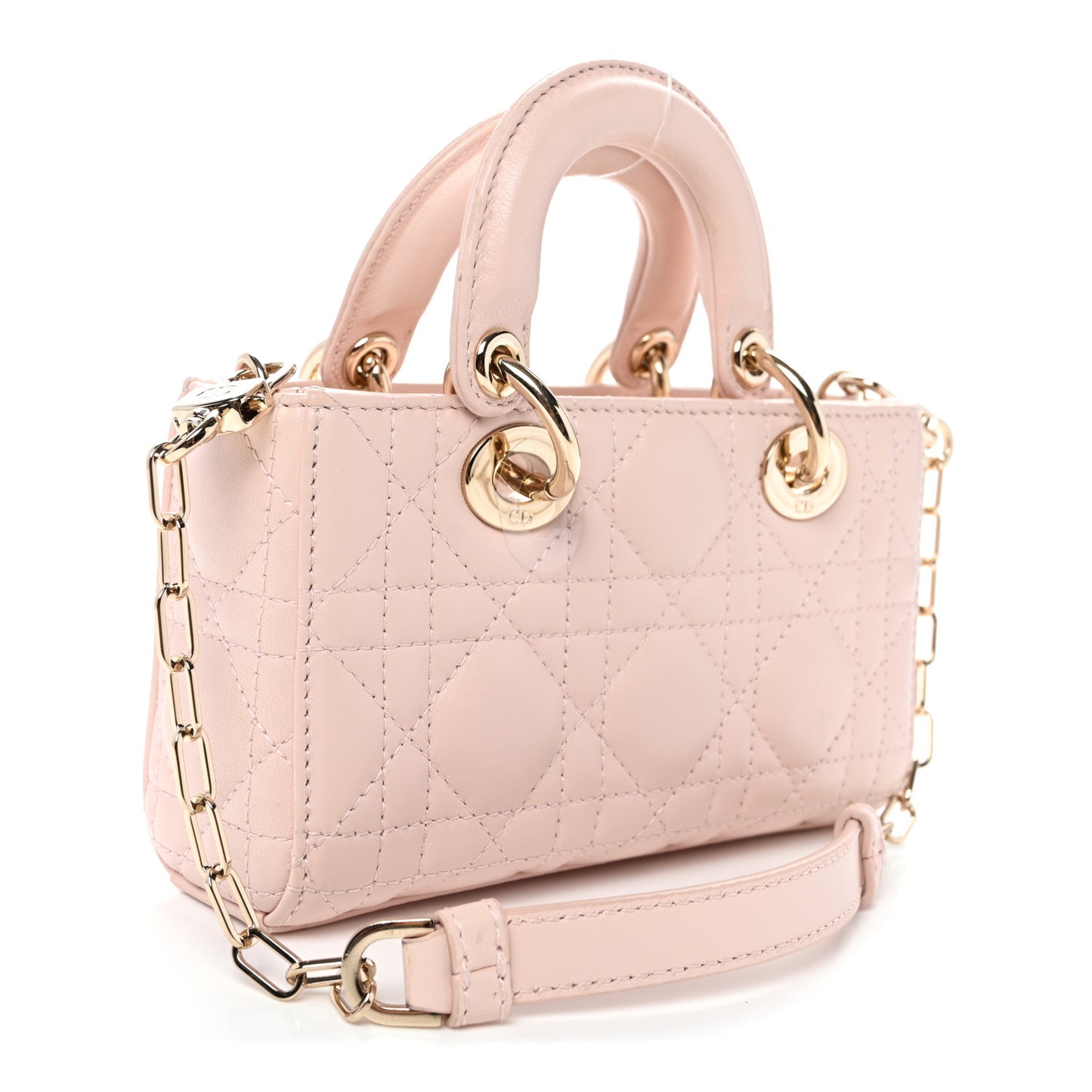 Lambskin Cannage Micro Lady D-Joy Rose Poudre