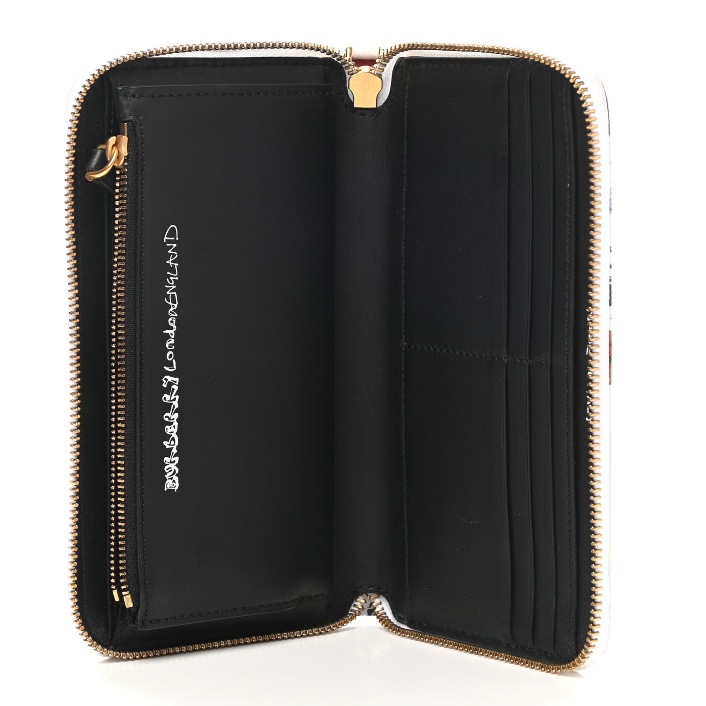 Calfskin Print Zip Around Wallet Multicolor White