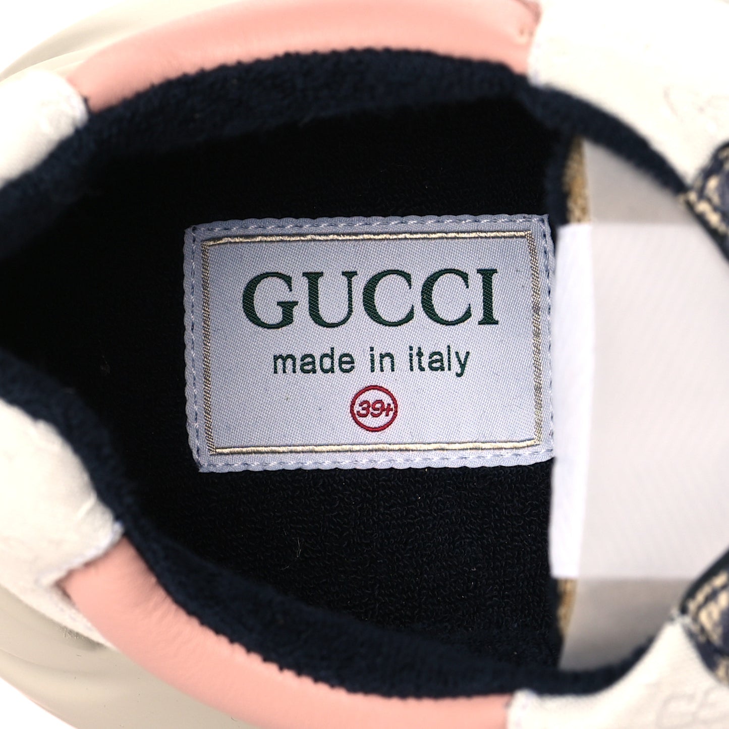 GG Supreme Monogram Mix Monogram Womens Rhyton Sneakers 39.5 London Blue Beige Pale Pink