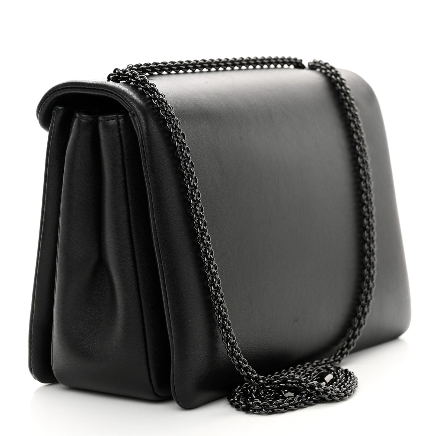 VALENTINO GARAVANI Nappa Tonal One Stud Chain Shoulder Bag Black