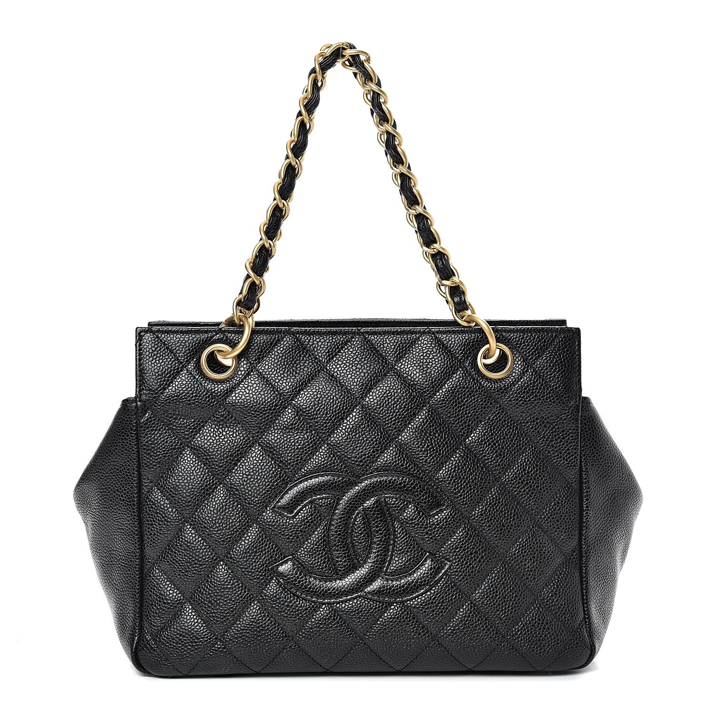 Caviar Quilted Petit Timeless Tote PTT Black