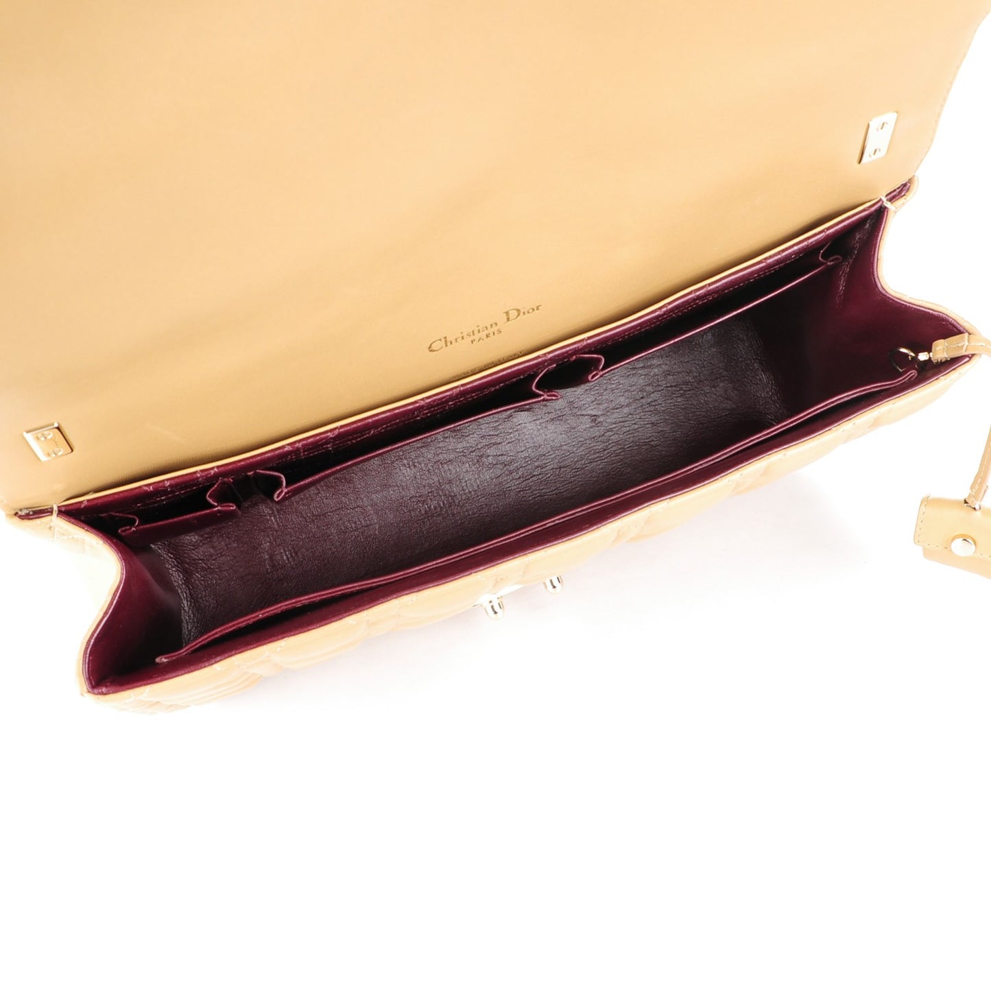 Lambskin Cannage Large Miss Dior Flap Beige
