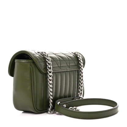 Gucci Calfskin Matelasse Aria Mini GG Marmont Shoulder Bag Military Wood 3 of 11