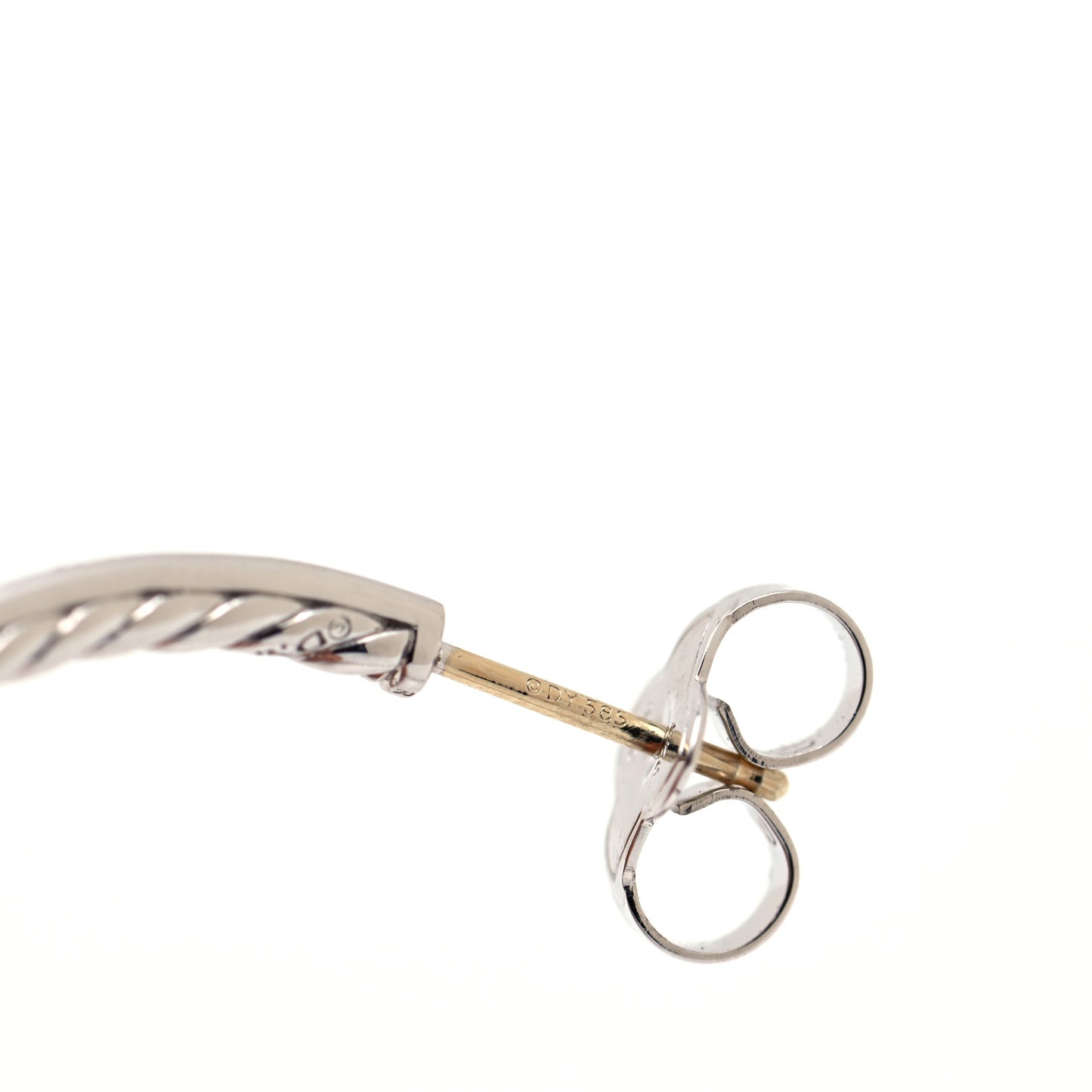 Sterling Silver Diamond Medium Hoop Earrings