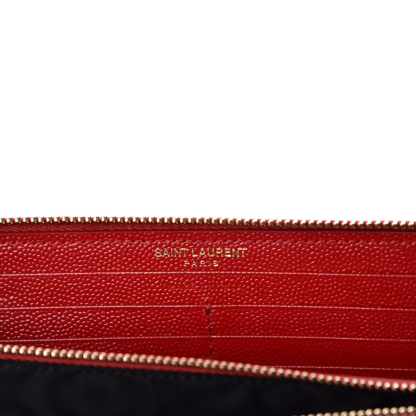 Grain De Poudre Matelasse Chevron Monogram Zip Around Wallet Red