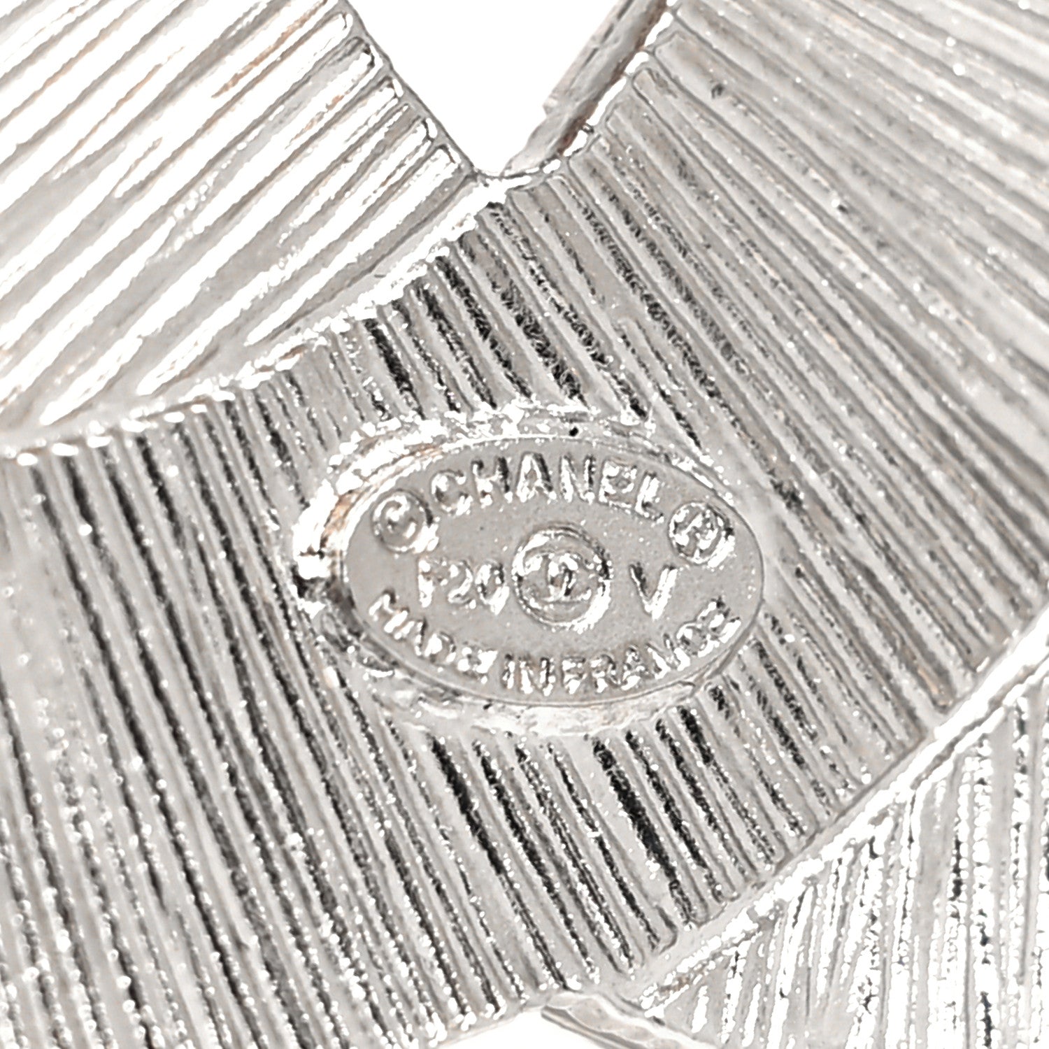 Chanel Baguette Crystal CC Brooch Silver 3 of 3