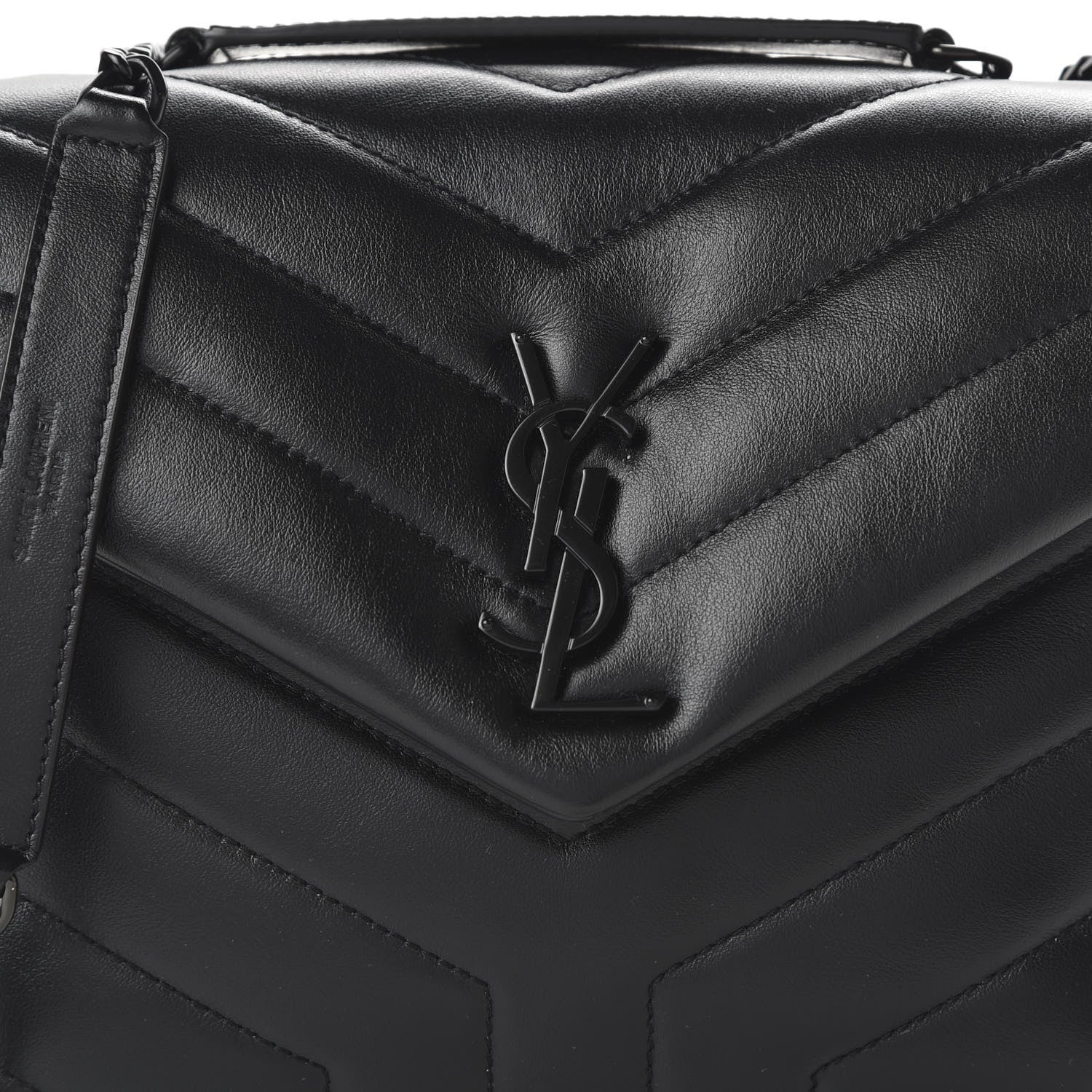 Saint Laurent Calfskin Y Quilted Monogram Small Loulou Chain Satchel Black 9 of 9
