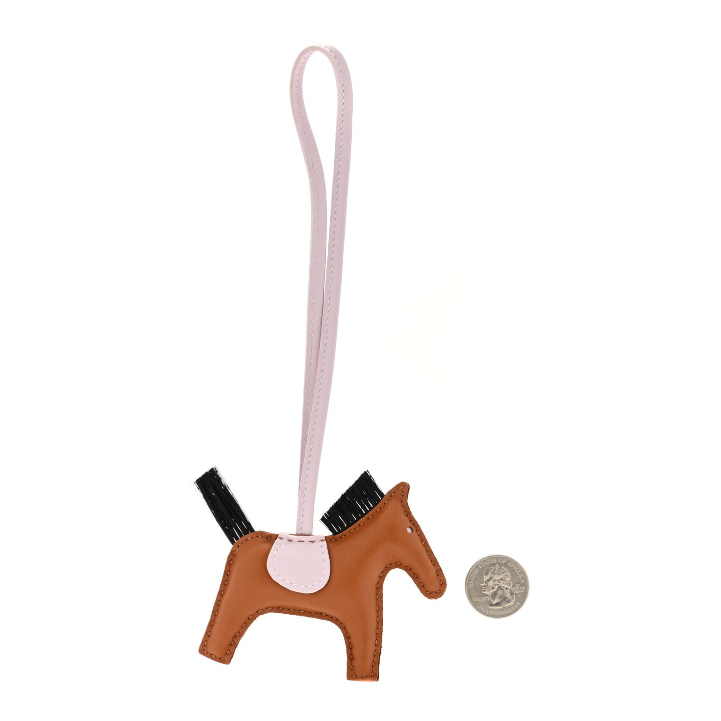 Milo Lambskin Horse Hair Grigri Rodeo Horse Bag Charm PM Gold Mauve Pale Black