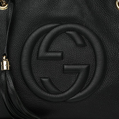 Gucci Pebbled Calfskin Medium Soho Chain Shoulder Bag Black 8 of 16