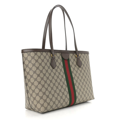 Gucci X BALENCIAGA BB Supreme Monogram Web Medium Ophidia Shopping Tote Beige New Acero 3 of 9