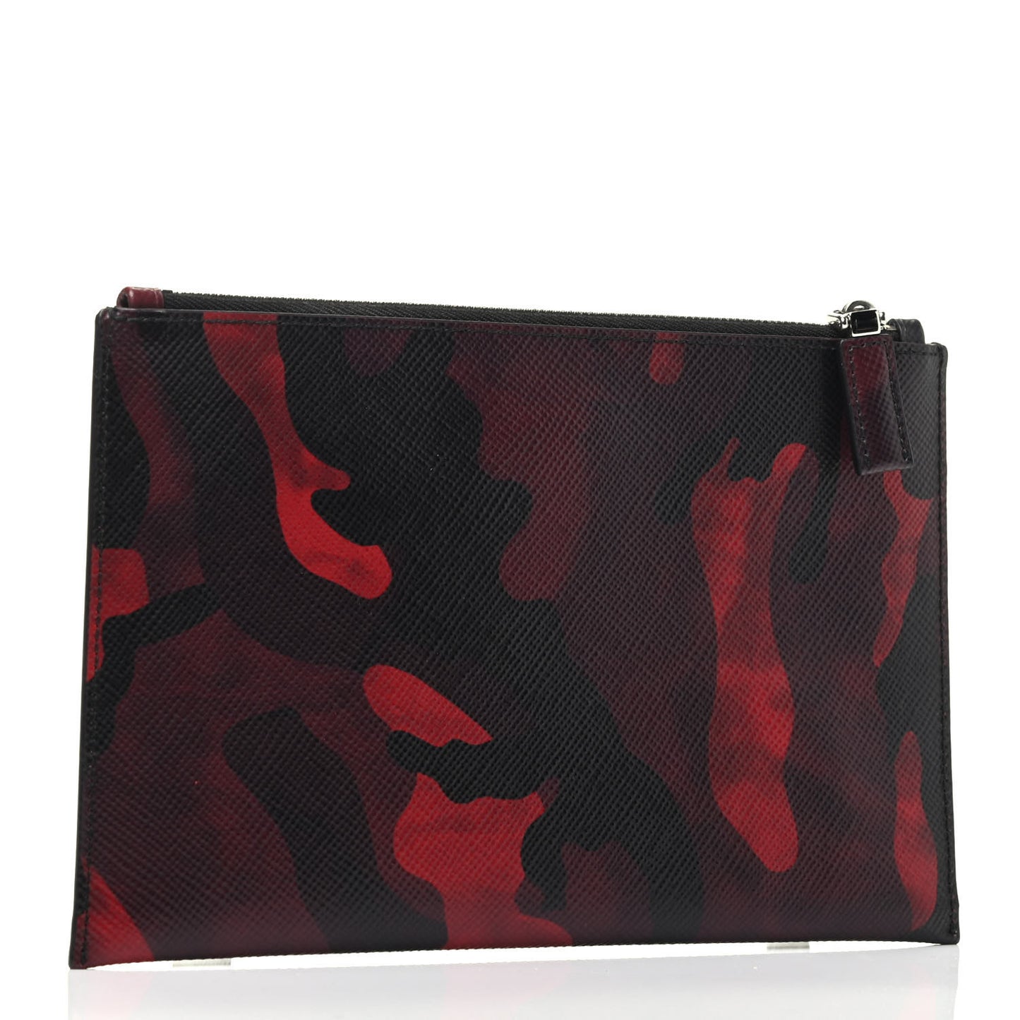 Saffiano Camouflage Flat Pouch Bordeaux