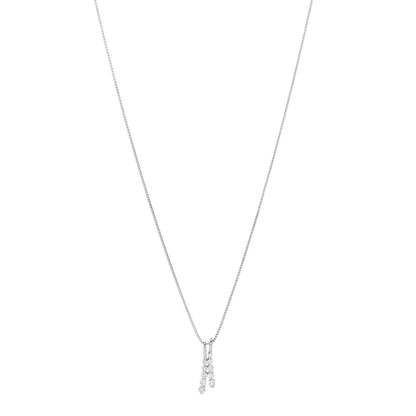 Parker & West by FASHIONPHILE 18K White Gold Diamond .50ctw Graduated Two Row Drop Pendant Necklace 1 of 6