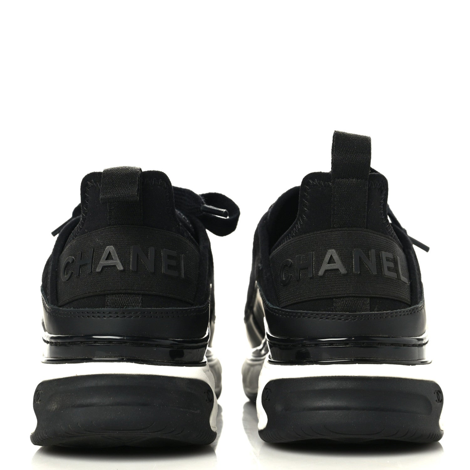 Chanel Velvet Calfskin Mixed Fibers CC Sneakers 36 Black 5 of 11