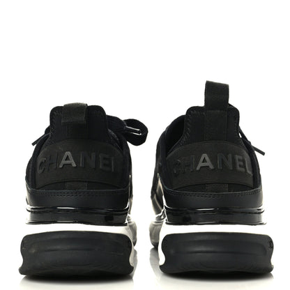 Chanel Velvet Calfskin Mixed Fibers CC Sneakers 36 Black 5 of 11