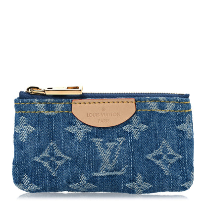 Louis Vuitton Monogram Denim Key Pouch Denim Blue 1 of 7